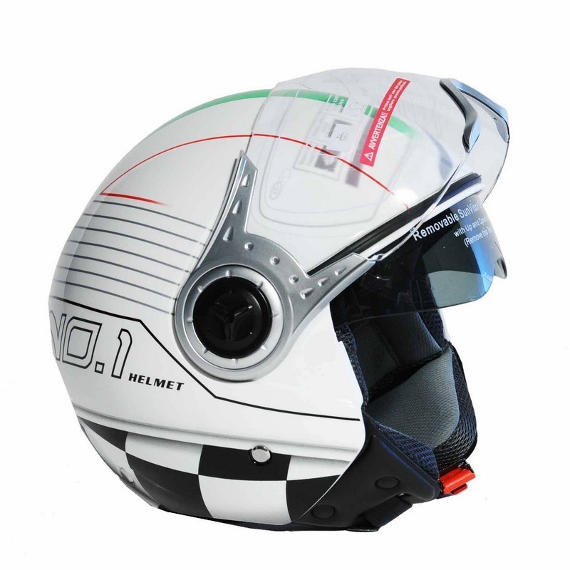 Casco jet con doppia...