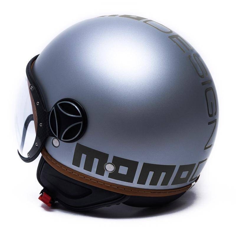 CASCO MOMO DESIGN DEMI JET FGTR HERITAGE GRIGIO ALLUMINIO