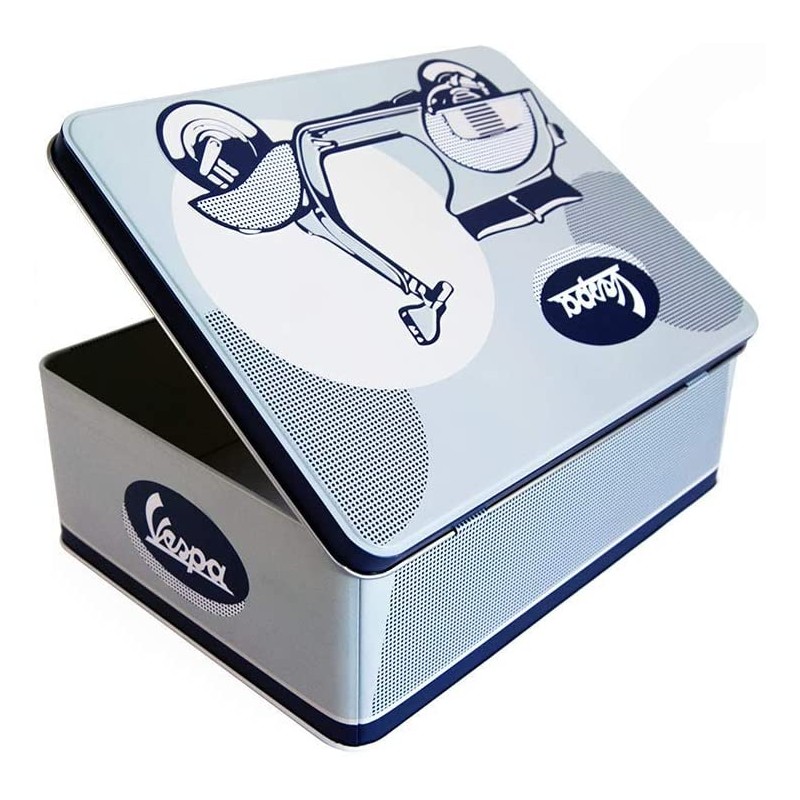 SCATOLA IN LATTA VESPA BLU