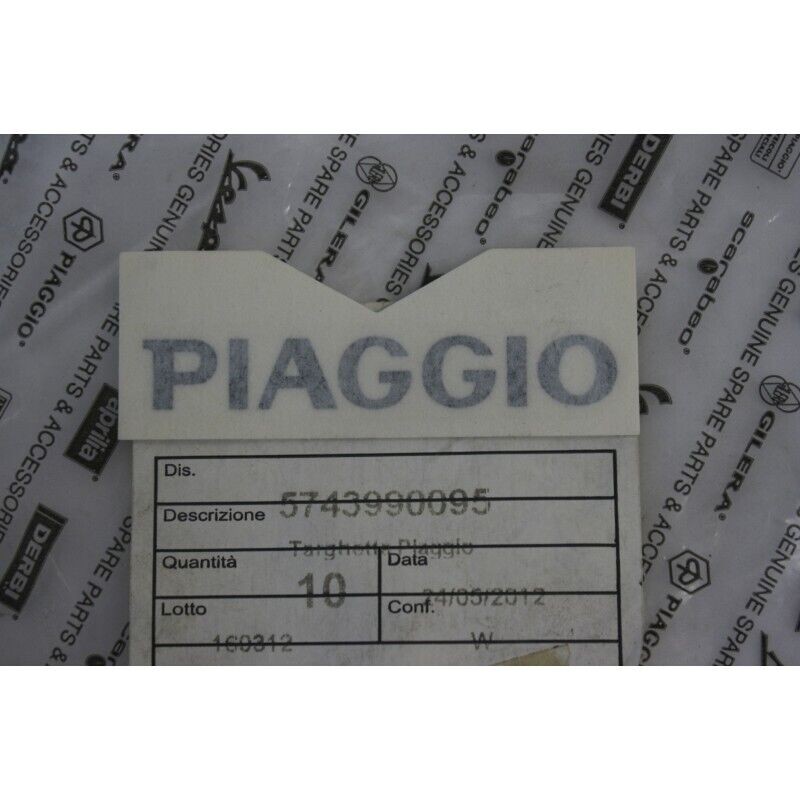 Targhetta Piaggio carena...