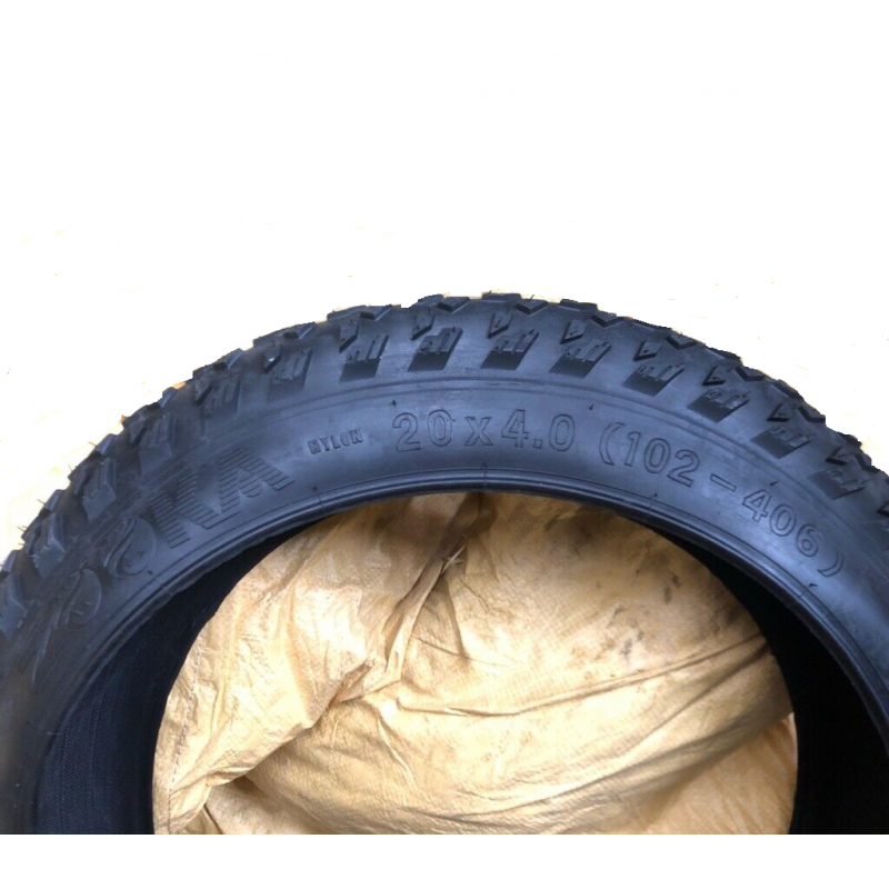 Coppia Copertoni Fat Bike 20x4.0 Tassellati Marrone/nero &ndash; Per Bici Elettrica, Fascia Rigida
